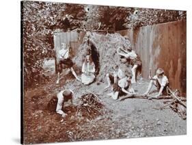 Children Dressed as Prehistoric Cave Dwellers, Birley House Open Air School, London, 1908-null-Stretched Canvas