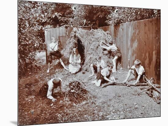 Children Dressed as Prehistoric Cave Dwellers, Birley House Open Air School, London, 1908-null-Mounted Photographic Print