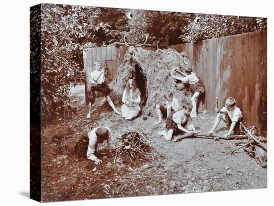 Children Dressed as Prehistoric Cave Dwellers, Birley House Open Air School, London, 1908-null-Stretched Canvas