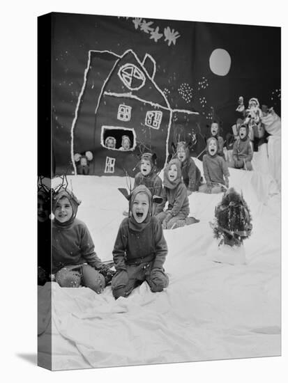 Children Dressed as Reindeer in Christmas Program at Elizabeth Morrow School-Nina Leen-Stretched Canvas