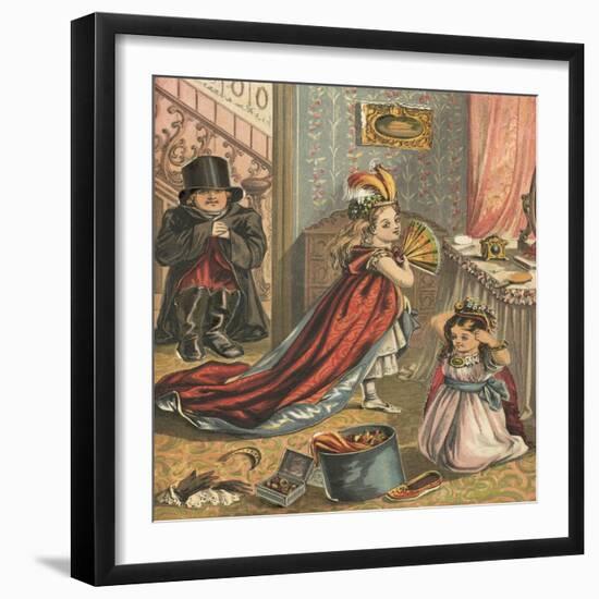 Children Dressing Up-English School-Framed Giclee Print