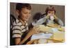 Children Drinking Milk at Dinner Table-William P. Gottlieb-Framed Photographic Print