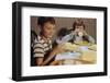 Children Drinking Milk at Dinner Table-William P. Gottlieb-Framed Photographic Print