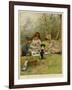 Children Eating a Picnic in the Woods-null-Framed Art Print