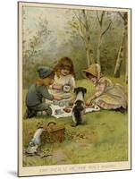 Children Eating a Picnic in the Woods-null-Mounted Art Print
