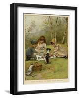 Children Eating a Picnic in the Woods-null-Framed Art Print