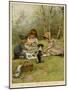 Children Eating a Picnic in the Woods-null-Mounted Art Print