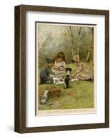 Children Eating a Picnic in the Woods-null-Framed Art Print