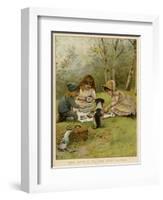 Children Eating a Picnic in the Woods-null-Framed Art Print