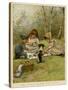 Children Eating a Picnic in the Woods-null-Stretched Canvas