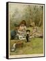 Children Eating a Picnic in the Woods-null-Framed Stretched Canvas