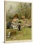 Children Eating a Picnic in the Woods-null-Stretched Canvas