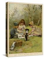 Children Eating a Picnic in the Woods-null-Stretched Canvas