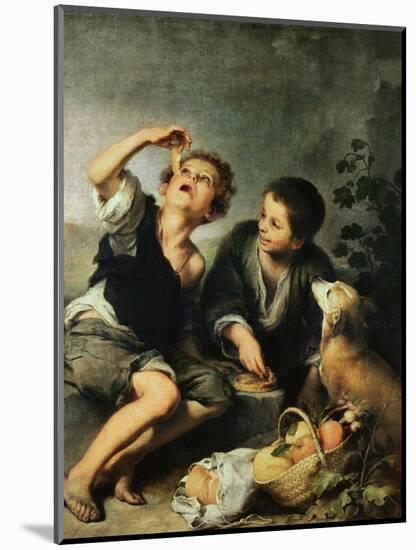 Children Eating a Pie, 1670-75-Bartolome Esteban Murillo-Mounted Premium Giclee Print