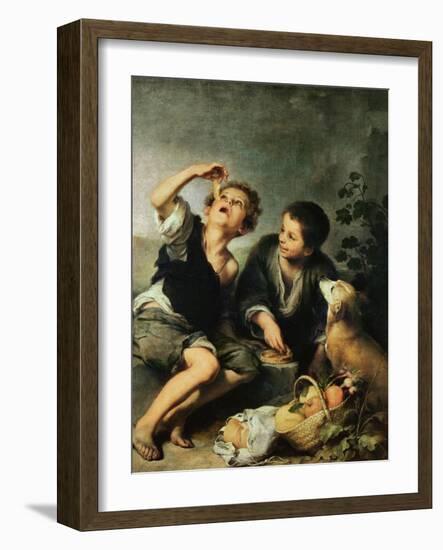 Children Eating a Pie, 1670-75-Bartolome Esteban Murillo-Framed Giclee Print