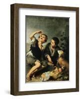 Children Eating a Pie, 1670-75-Bartolome Esteban Murillo-Framed Giclee Print