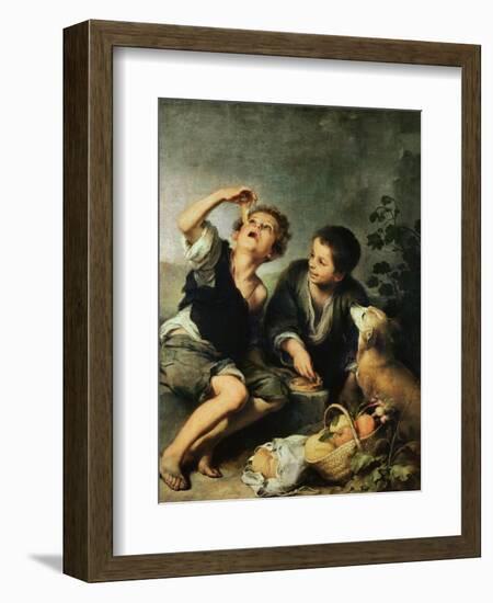 Children Eating a Pie, 1670-75-Bartolome Esteban Murillo-Framed Giclee Print