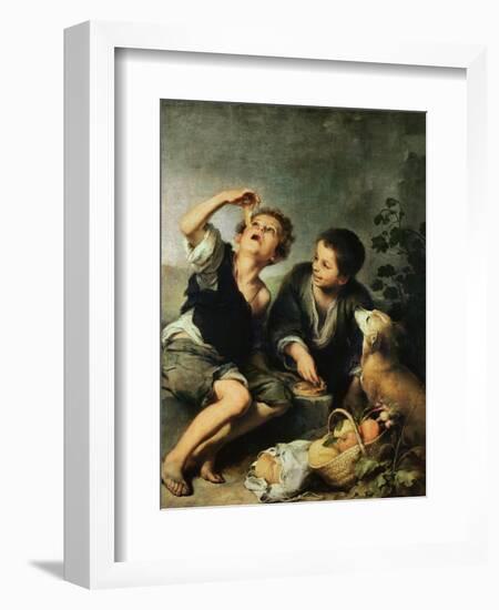 Children Eating a Pie, 1670-75-Bartolome Esteban Murillo-Framed Giclee Print