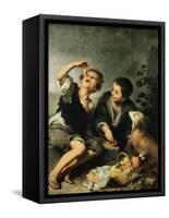 Children Eating a Pie, 1670-75-Bartolome Esteban Murillo-Framed Stretched Canvas