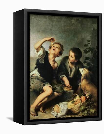 Children Eating a Pie, 1670-75-Bartolome Esteban Murillo-Framed Stretched Canvas