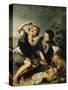 Children Eating a Pie, 1670-75-Bartolome Esteban Murillo-Stretched Canvas