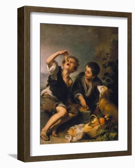 Children Eating a Pie, about 1670/75-Bartolomé Estéban Murillo-Framed Giclee Print