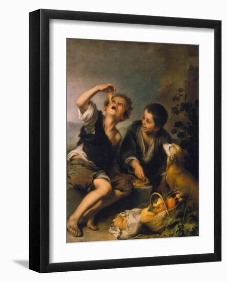 Children Eating a Pie, about 1670/75-Bartolomé Estéban Murillo-Framed Giclee Print