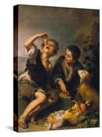 Children Eating a Pie, about 1670/75-Bartolomé Estéban Murillo-Stretched Canvas