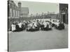 Children Eating Dinner at Tables in the Playground, Shrewsbury House Open Air School, London, 1908-null-Stretched Canvas