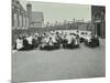 Children Eating Dinner at Tables in the Playground, Shrewsbury House Open Air School, London, 1908-null-Mounted Photographic Print