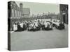 Children Eating Dinner at Tables in the Playground, Shrewsbury House Open Air School, London, 1908-null-Stretched Canvas