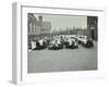 Children Eating Dinner at Tables in the Playground, Shrewsbury House Open Air School, London, 1908-null-Framed Photographic Print