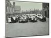 Children Eating Dinner at Tables in the Playground, Shrewsbury House Open Air School, London, 1908-null-Mounted Photographic Print