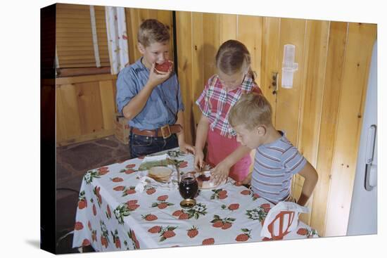 Children Eating Jelly Sandwiches-William P^ Gottlieb-Stretched Canvas