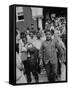 Children Emerging from School after First Day of Integrated Classes-null-Framed Stretched Canvas