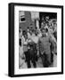 Children Emerging from School after First Day of Integrated Classes-null-Framed Photographic Print