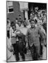 Children Emerging from School after First Day of Integrated Classes-null-Mounted Photographic Print