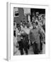 Children Emerging from School after First Day of Integrated Classes-null-Framed Photographic Print