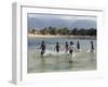 Children Enjoy a Boat Race in a Lagoon at Qalansiah, an Important Fishing Village in the Northwest-Nigel Pavitt-Framed Photographic Print