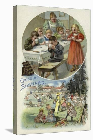 Children Enjoying Suchard Chocolate at a Nursery-null-Stretched Canvas