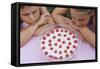 Children Eying Raspberry Dessert-William P. Gottlieb-Framed Stretched Canvas