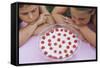 Children Eying Raspberry Dessert-William P. Gottlieb-Framed Stretched Canvas