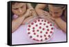 Children Eying Raspberry Dessert-William P. Gottlieb-Framed Stretched Canvas