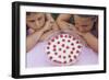 Children Eying Raspberry Dessert-William P. Gottlieb-Framed Photographic Print