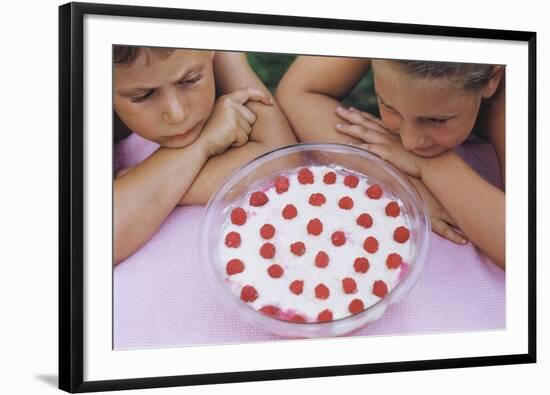 Children Eying Raspberry Dessert-William P. Gottlieb-Framed Photographic Print