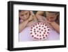 Children Eying Raspberry Dessert-William P. Gottlieb-Framed Photographic Print