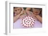 Children Eying Raspberry Dessert-William P. Gottlieb-Framed Photographic Print