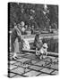 Children Feeding the Sparrows in Hyde Park, London, 1926-1927-null-Stretched Canvas