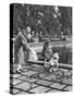 Children Feeding the Sparrows in Hyde Park, London, 1926-1927-null-Stretched Canvas