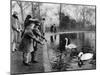 Children Feeding the Swans on the Serpentine, London, 1926-1927-null-Mounted Giclee Print